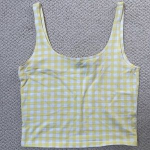 Forever 21 Yellow Checkered Top